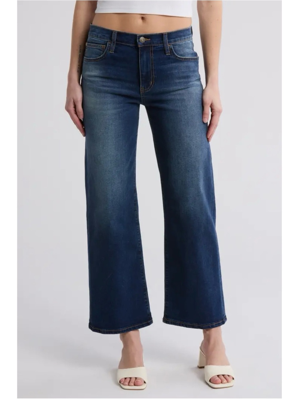 Hudson Rosalie High Rise Wide Leg Ankle Jeans in Cassiopeia Dark Wash Sz 31